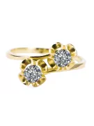 Inel Vintage Zircon Aur galben 14K vrc266y